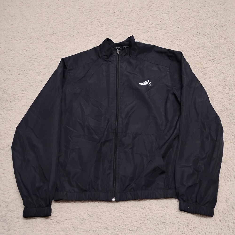 Chili's Jacket Mens S Black Windbreaker Restaurant Employee Full Zip Food Work